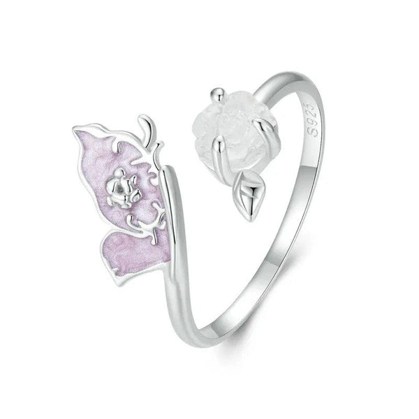 [SHINY]Purple Magenta Enamel Butterfly Opening Ring